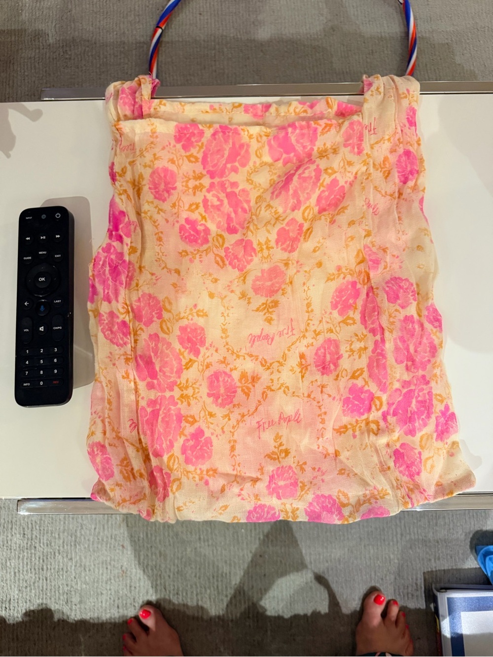 Free People Pink and Orange Floral Tote